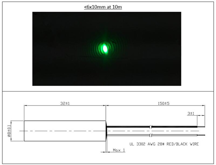 Industrial Laser Operator - Module de diode laser vert D8x32mm