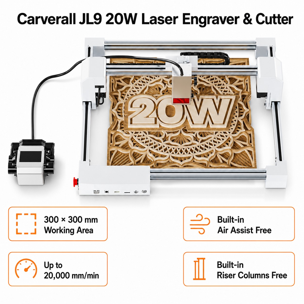 Industrial Grade Laser - Carverall JL9 20W Graveur et Découpeur